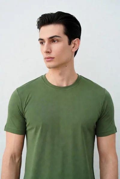 Erkek Classic Bisiklet Yaka T-shirt